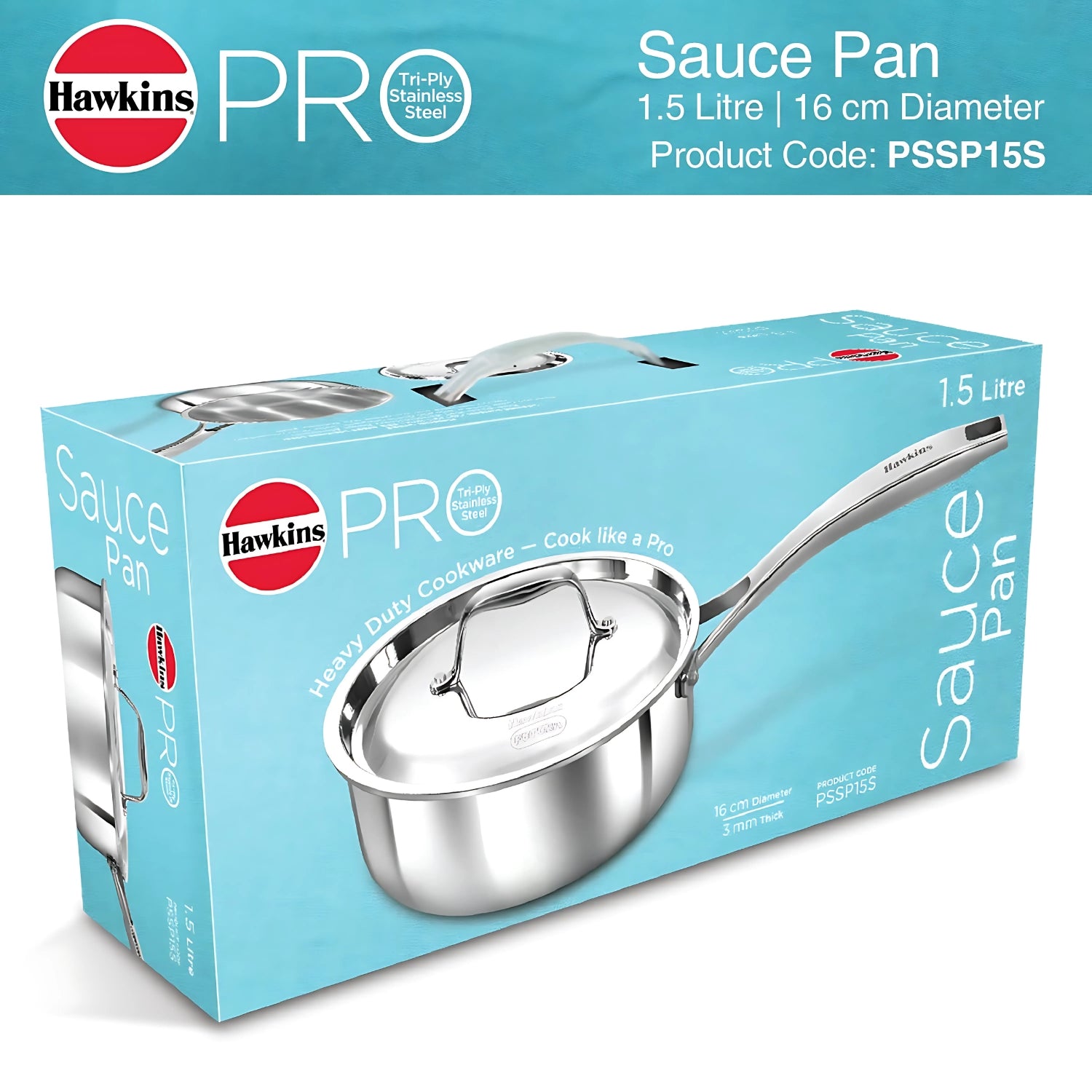 Hawkins Pro Tri-Ply Sauce Pan with SS Lid (PSSP15S) 1.5 L_10