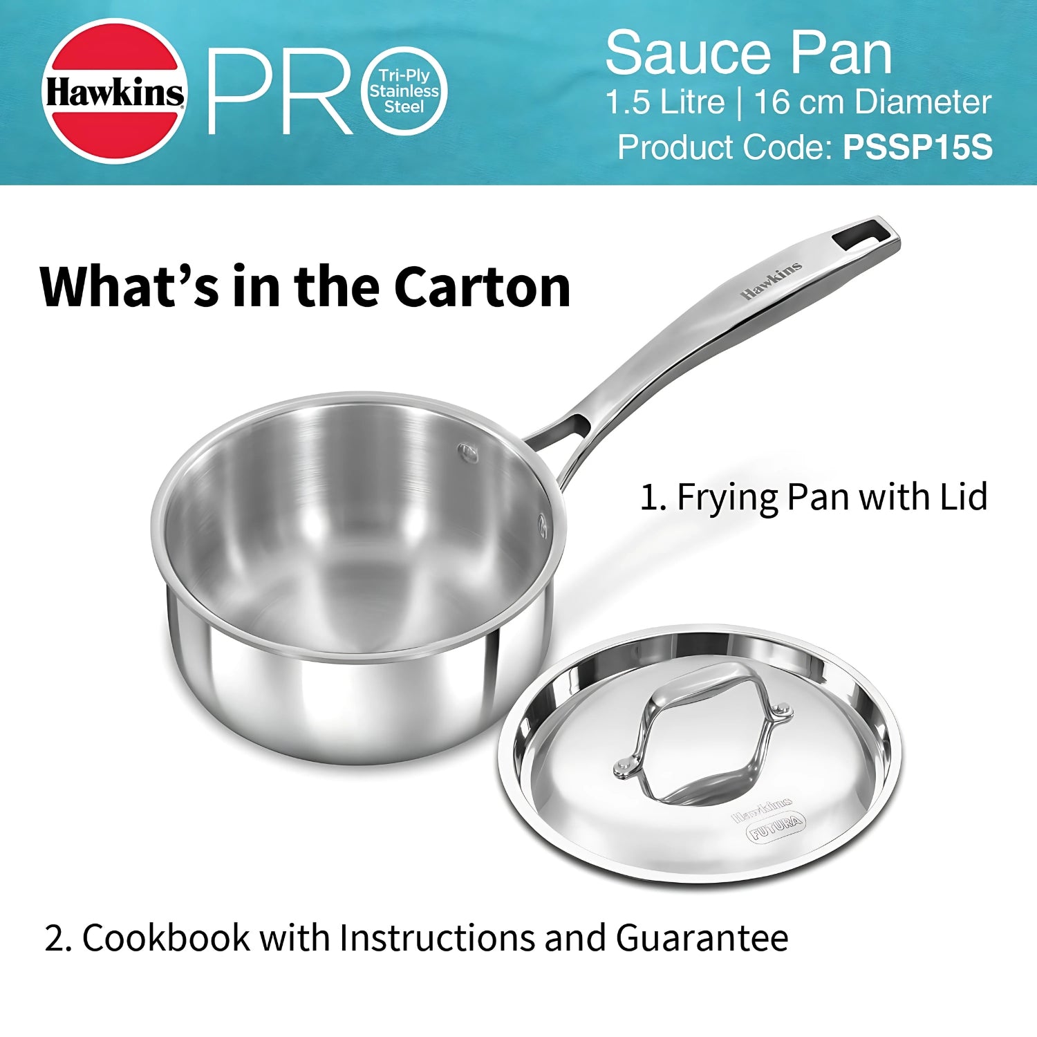 Hawkins Pro Tri-Ply Sauce Pan with SS Lid (PSSP15S) 1.5 L_11