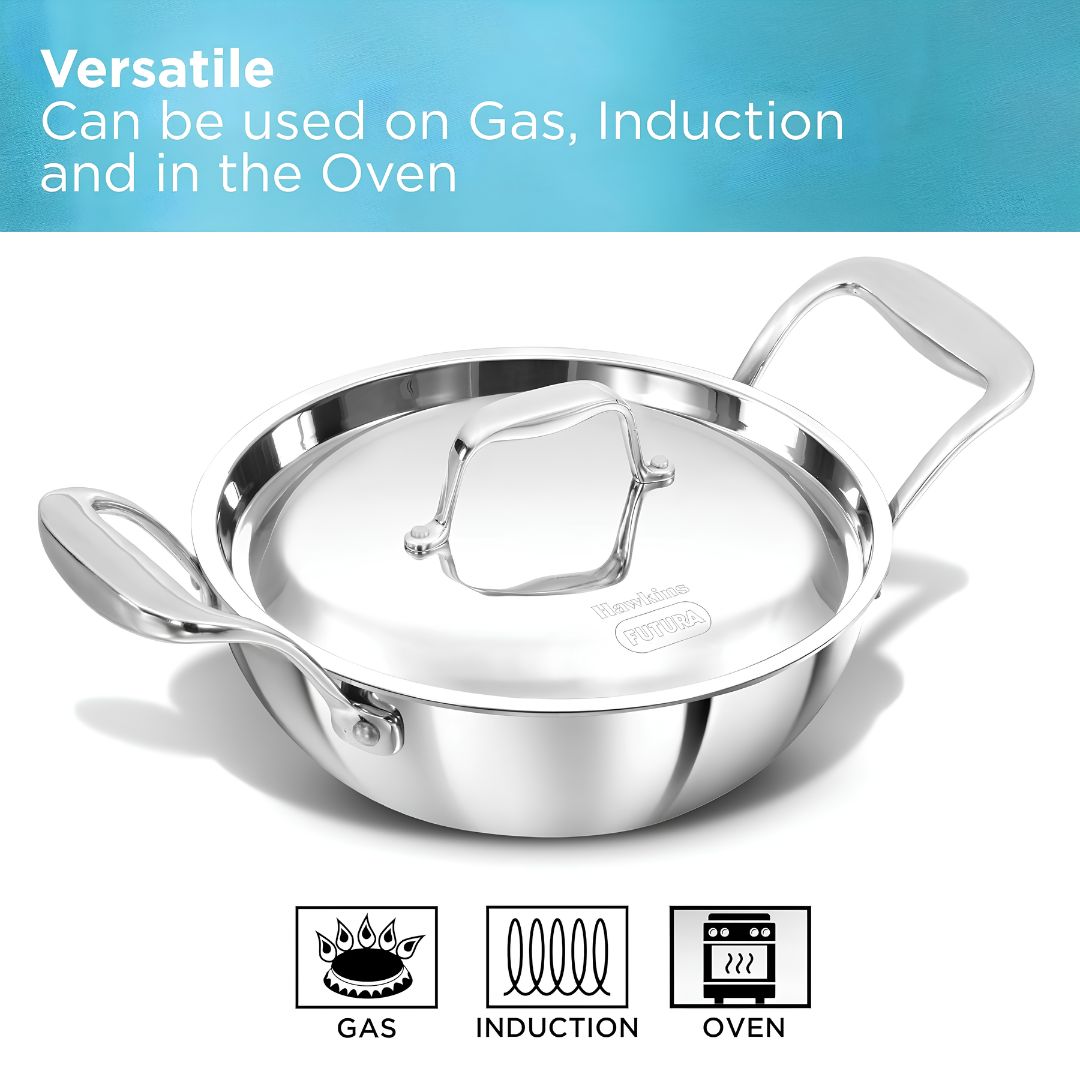 Hawkins Pro Tri-Ply Stainless Steel Deep Fry Pan with Lid (PSK15S) 20 cm_Features_5