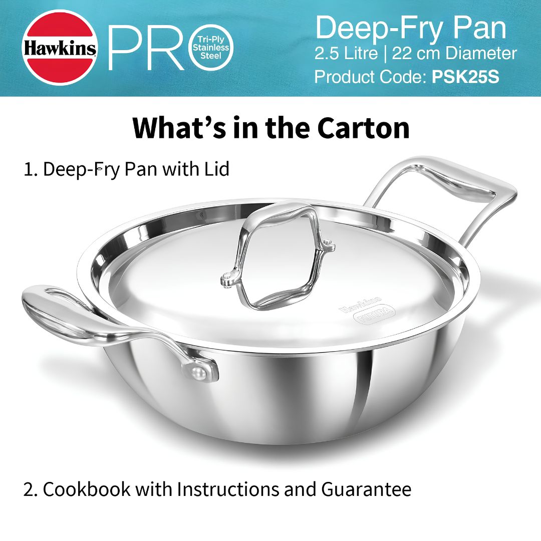 Hawkins Pro Tri-Ply Stainless Steel Deep Fry Pan with Lid (PSK15S) 22 cm_Features_10