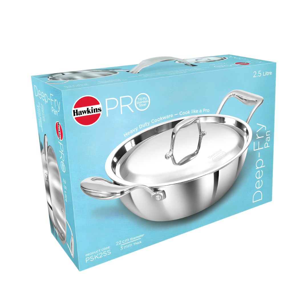 Hawkins Pro Tri-Ply Stainless Steel Deep Fry Pan with Lid (PSK15S) 22 cm_Features_9