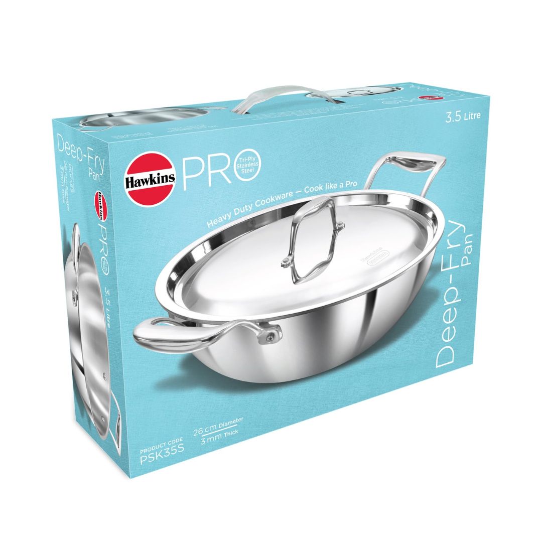 Hawkins Pro Tri-Ply Stainless Steel Deep Fry Pan with Lid (PSK35S) 26 cm_Features_8