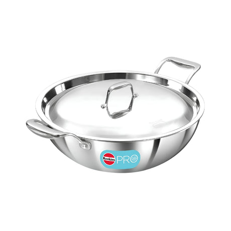 Hawkins Pro Tri-Ply Stainless Steel Deep Fry Pan with Lid (PSK60S) 30 cm \ 6 L_Front View