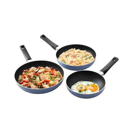 Hawkins Quik Induction Compatible Kitchen Gift Pack – (IQFS) Set of 3 Frying Pans Blue_Front View