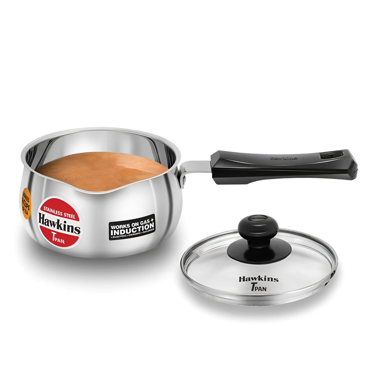 Hawkins SST10G Stainless Steel 1L T-Pan with Lid  Induction Compatible Tea Pan  Silver_1