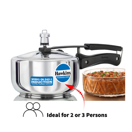 Hawkins Stainless Steel Pressure Cooker (HSS20) 2 L_2