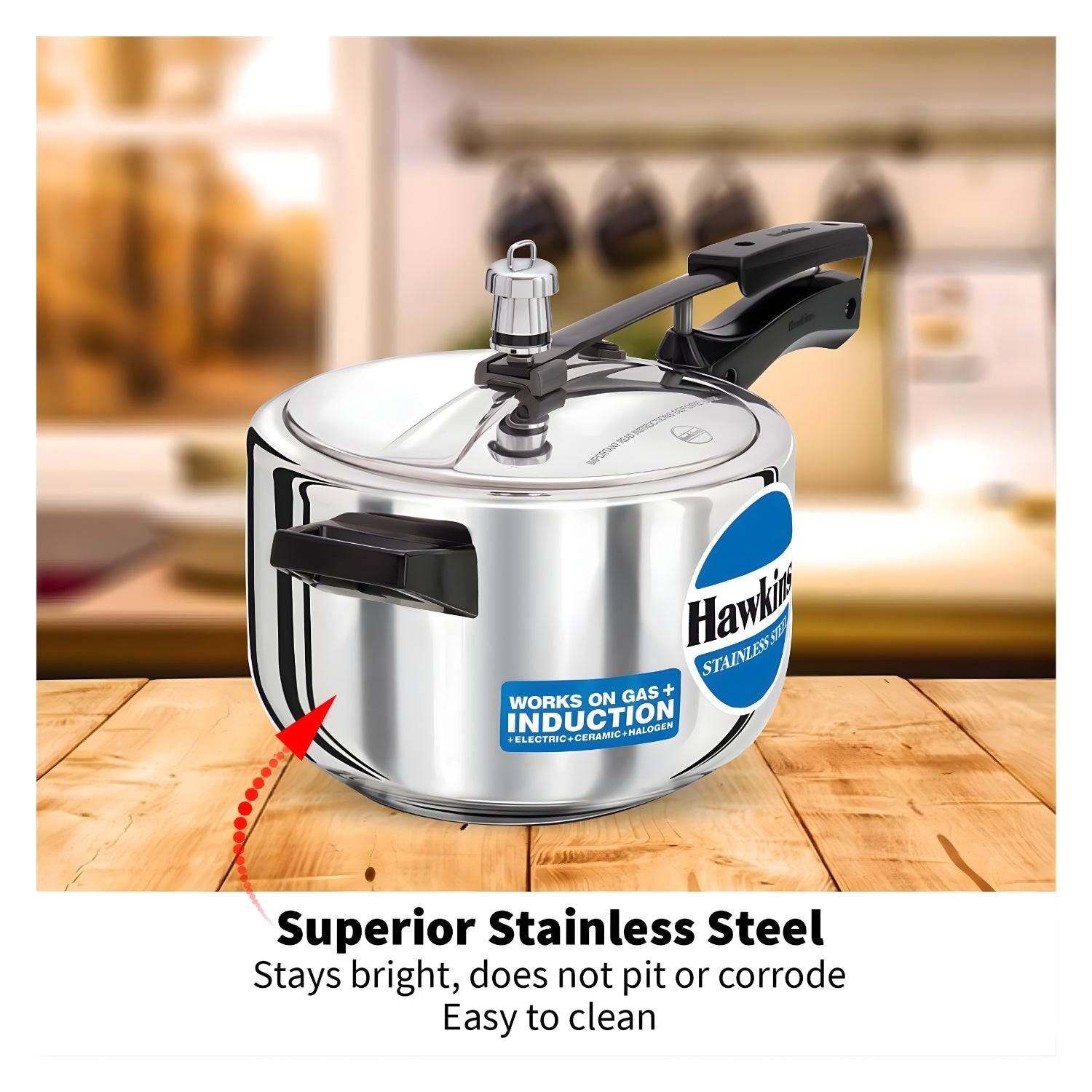 Hawkins Stainless Steel Pressure Cooker (HSS40) 4 L_6