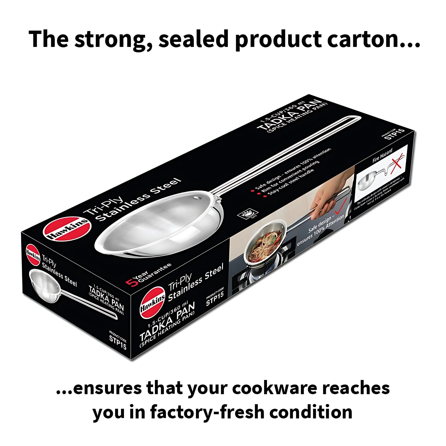 Hawkins Tri-Ply Cups Tadka Pan SS (STP15) 1.5 L_6