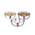 Hawkins Tri-Ply SS Metro Kadai (Tasla) Gift Set (24STGP) 1.5 L 2 L 2.5 L - Silver_Front View
