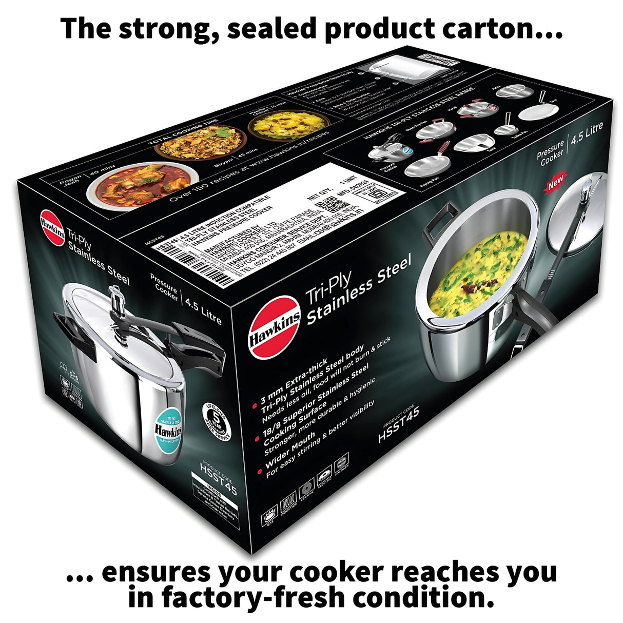 Hawkins Tri-Ply SS Pressure Cooker (HSST45) 4.5 L_9