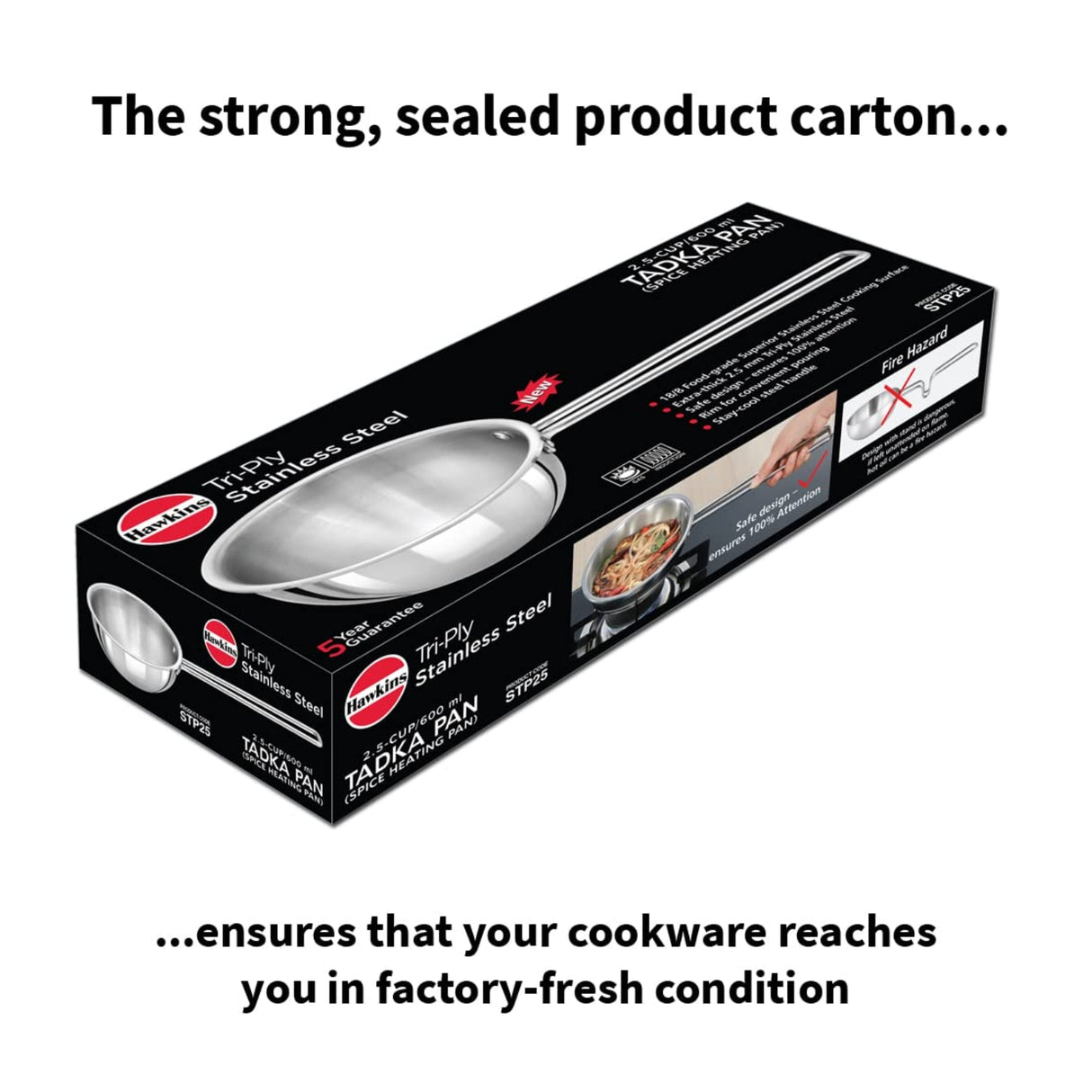 Hawkins Tri-Ply Stainless Steel 2.5 Cup Tadka Pan (STP25) 600 ml_7