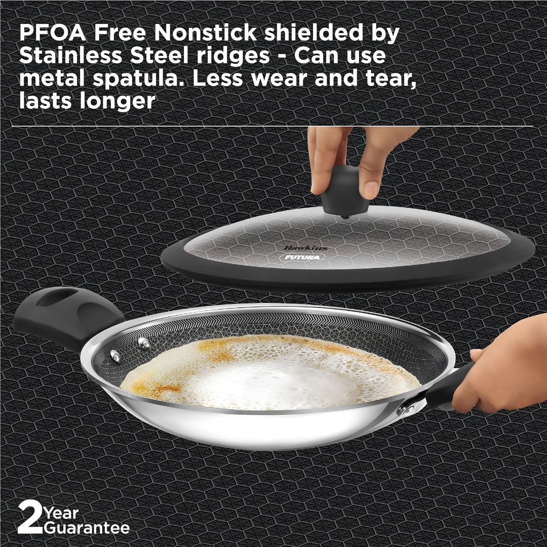 Hawkins Triply SS Appachatty Nonstick Shielded with Glass Lid (NSA125G) 24 cm _ 1.25 L - Features 1
