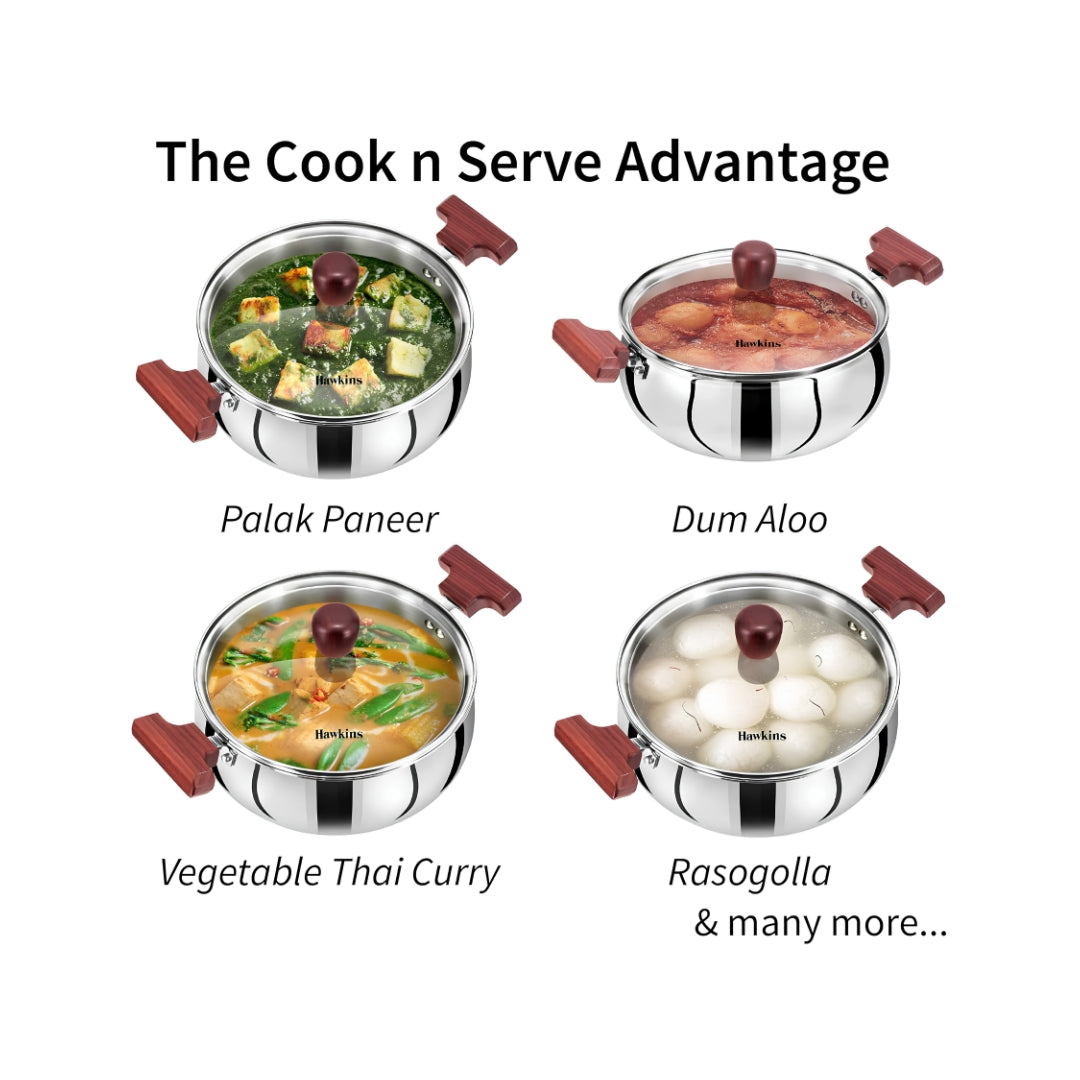 Hawkins Triply Stainless Steel Induction Compatible Handi with Glass Lid (SSH30G) 3 L_Features3