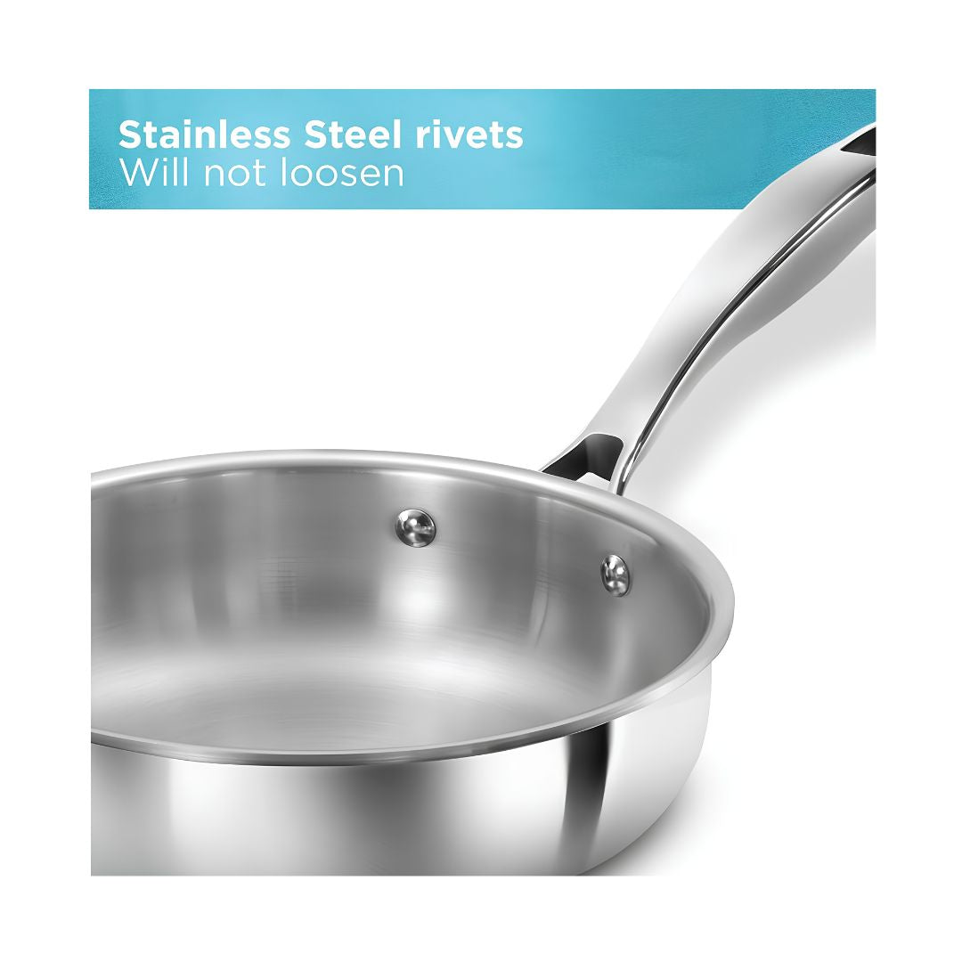 Hawkins Triply Stainless Steel Pro Frying Pan with SS Lid (PSF18S) 18 cm_Feastures 4