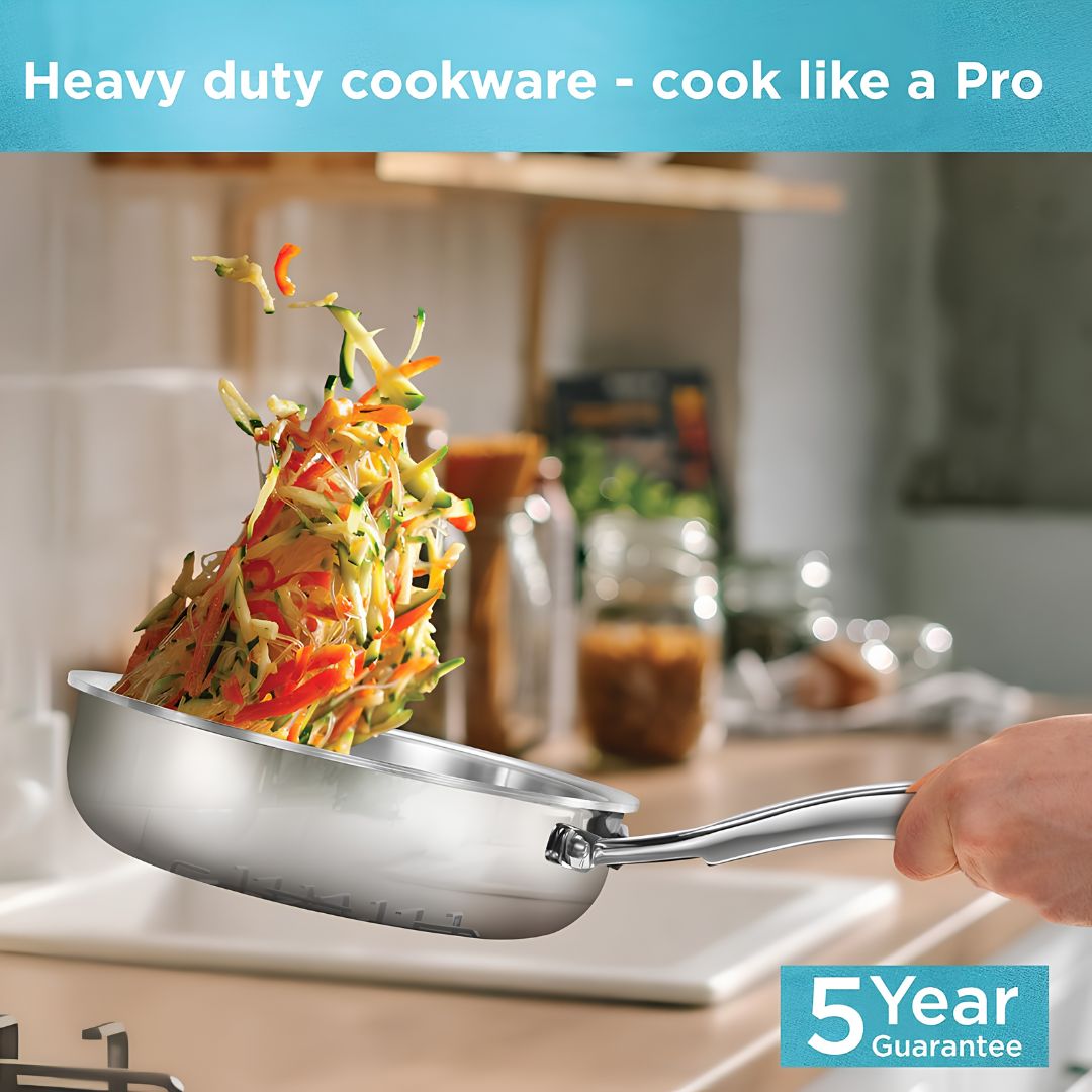 Hawkins Triply Stainless Steel Pro Frying Pan with SS Lid (PSF22S) 22 cm_Features 1
