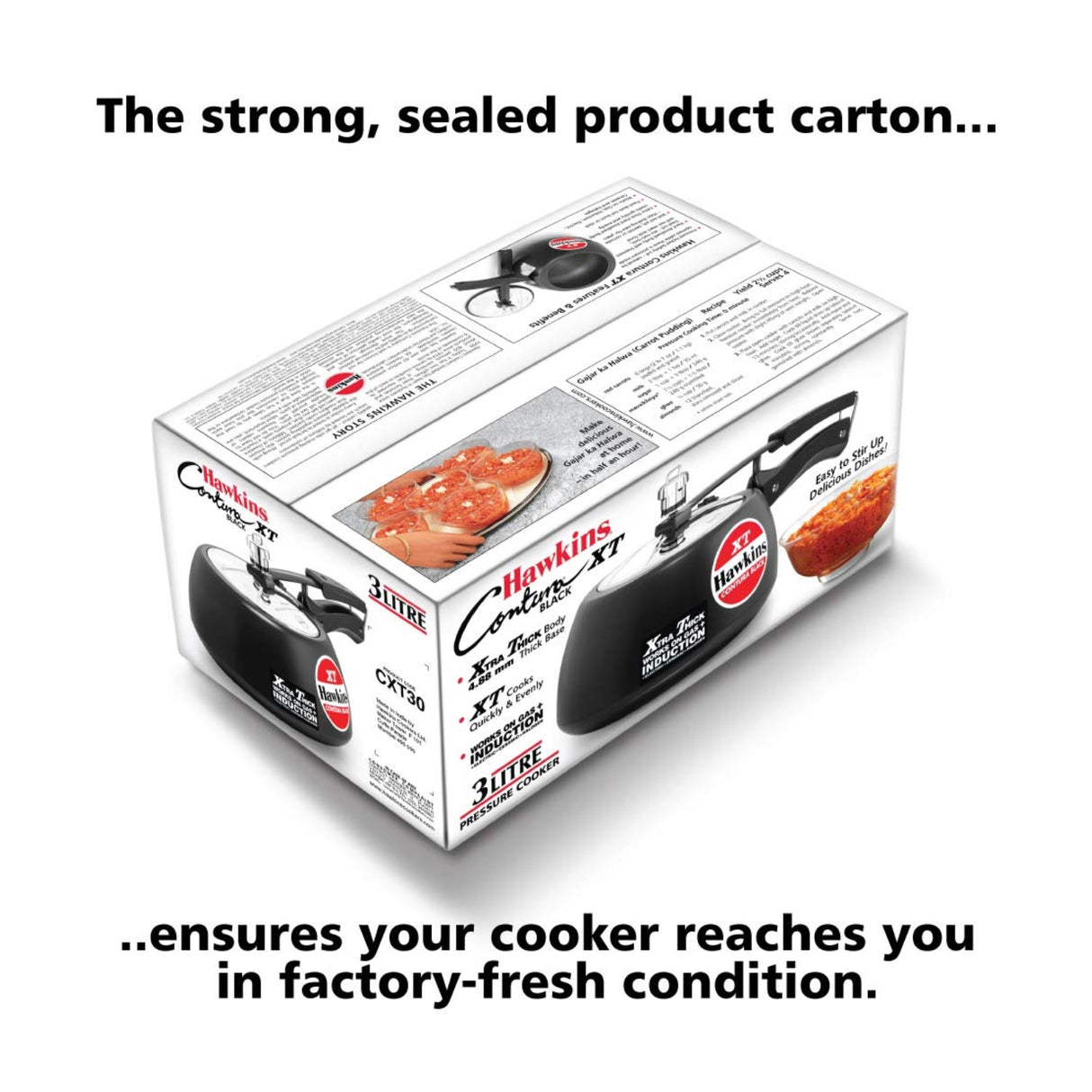 Hawkins XT Contura Hard Anodised Pressure Cooker (CXT30) 3 L - Black_4