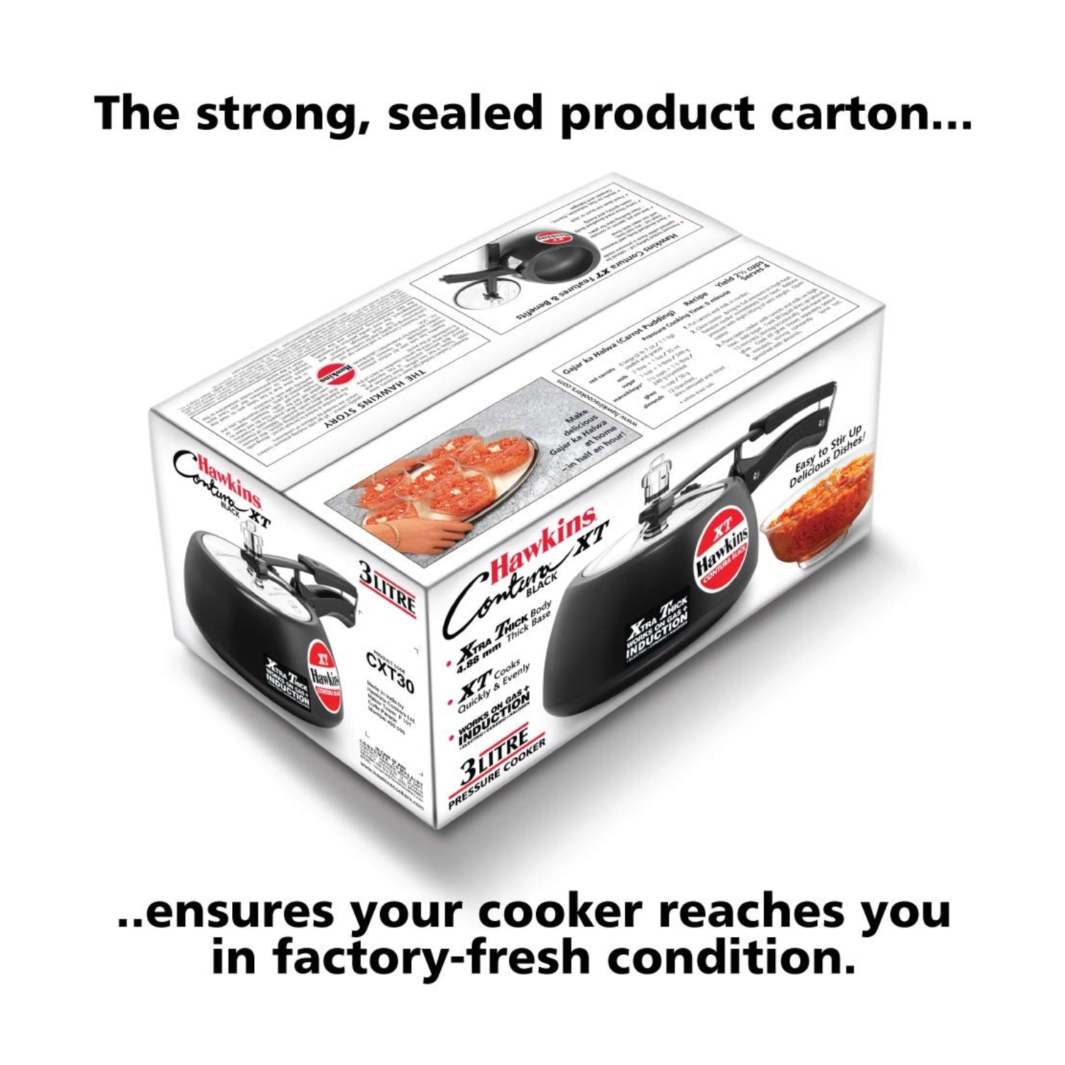 Hawkins XT Contura Hard Anodised Pressure Cooker (CXT30) 3 L - Black_4