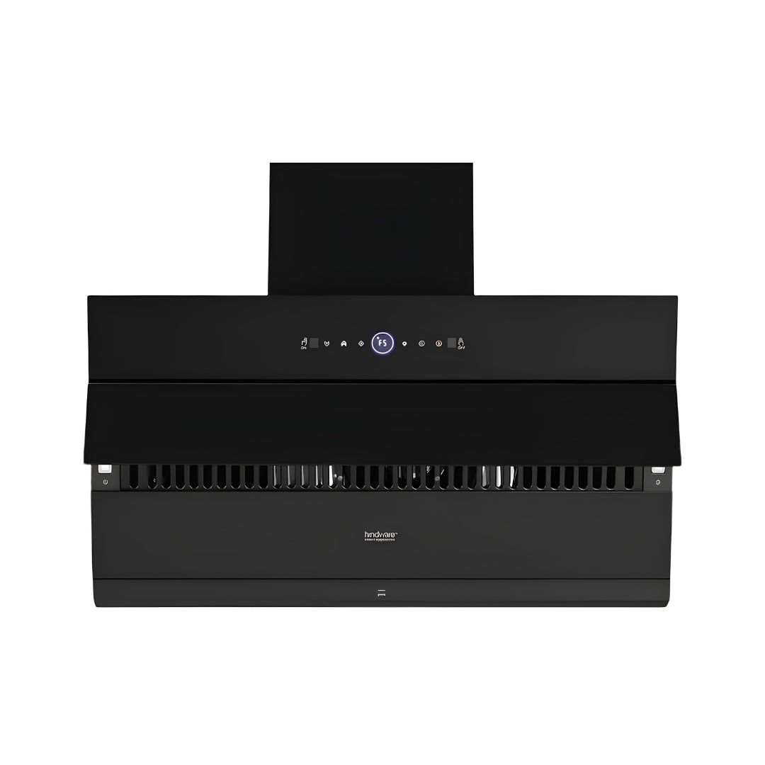 Hindware Carmela BLDC Autoclean 90 cm Wall-Mounted Kitchen Chimney – Black_Front View