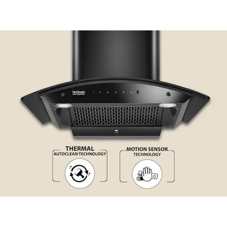 Hindware Celesia BLK 90 IN 521459 90 cm Filterless Auto-Clean Wall-Mounted Kitchen Chimney – Black_2