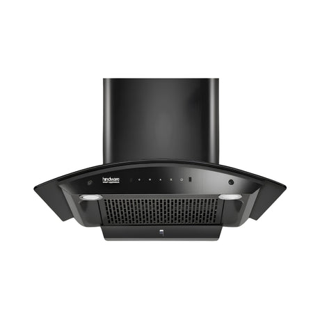 Hindware Celesia BLK 90 IN 521459 90 cm Filterless Auto-Clean Wall-Mounted Kitchen Chimney – Black_Front View