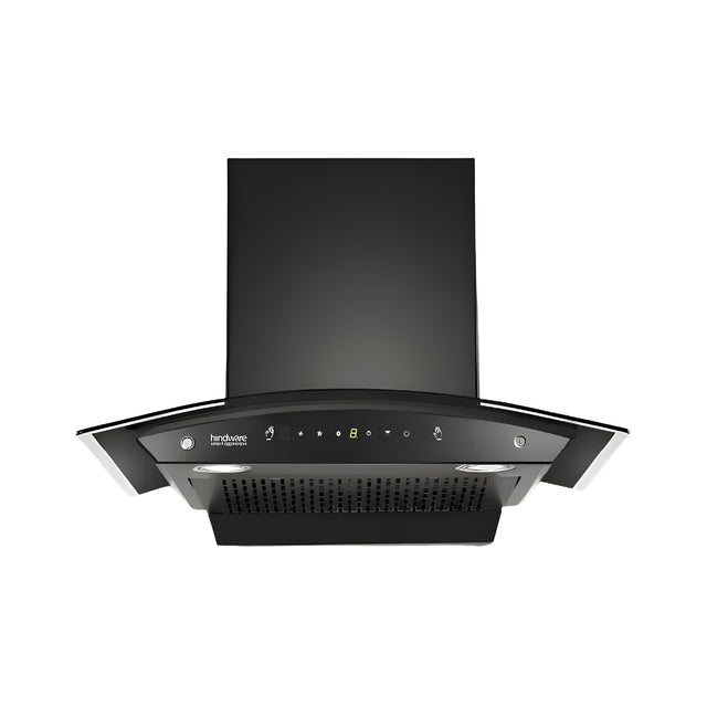 Hindware Divina Neo 527397 90 cm Filterless Auto-Clean Wall-Mounted Chimney – Black_Front View