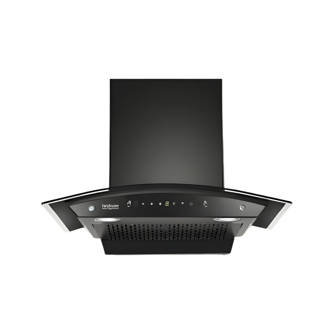 Hindware Divina Neo 527397 90 cm Filterless Auto-Clean Wall-Mounted Chimney – Black