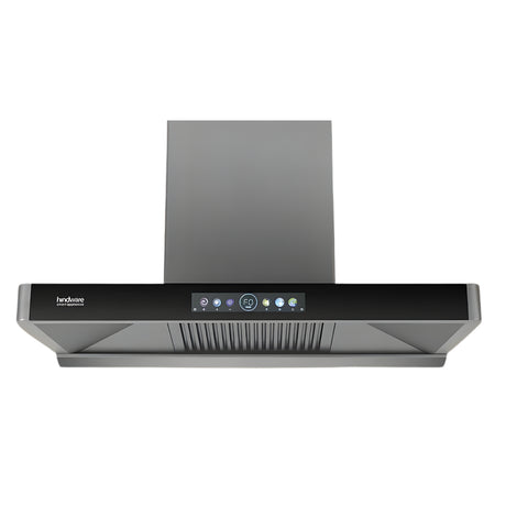 Hindware Marcella Auto clean 90 cm Wall-Mounted Filter less Chimney – Grey and Black_1