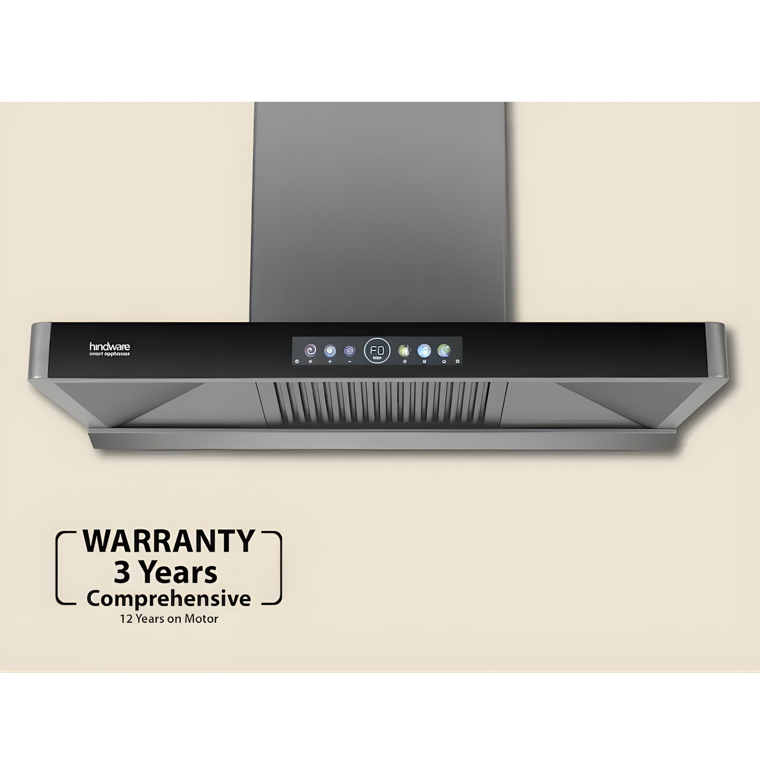 Hindware Marcella Auto clean 90 cm Wall-Mounted Filter less Chimney – Grey and Black_3