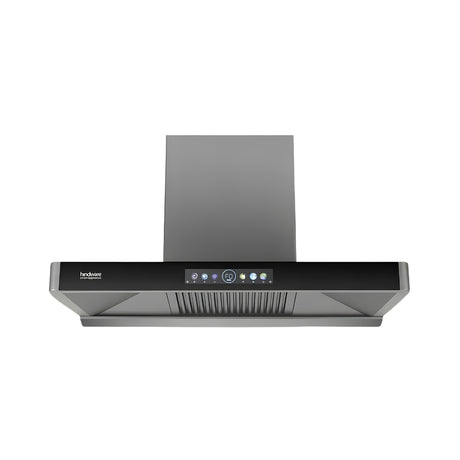 Hindware Marcella Auto clean 90 cm Wall-Mounted Filter less Chimney – Grey and Black_Front View