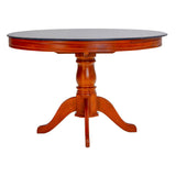 Hollywood Pro Round Glass Top Dining Table 6-Seater - Honey Finish