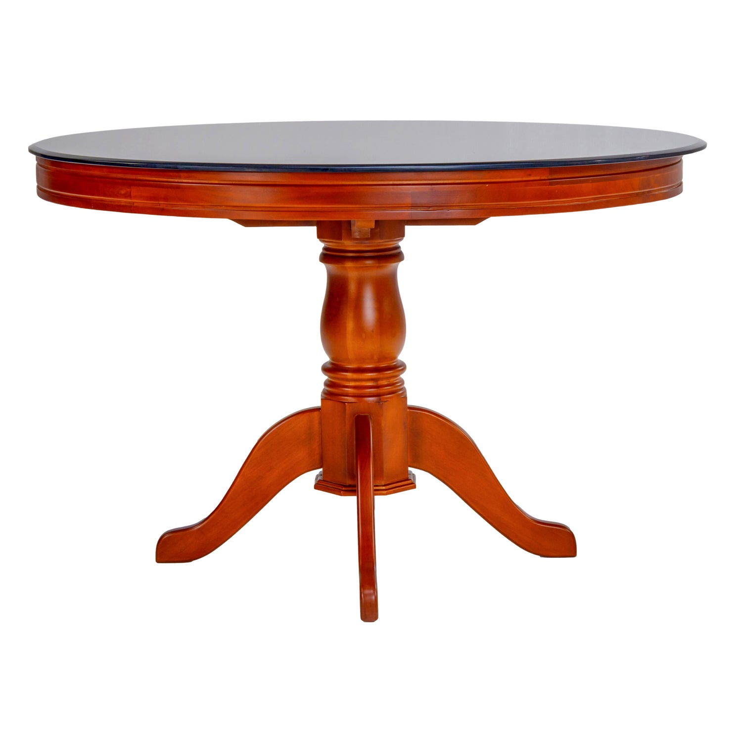 Hollywood Round Glass Top Dining Table 4 Seater - Honey Finish_1