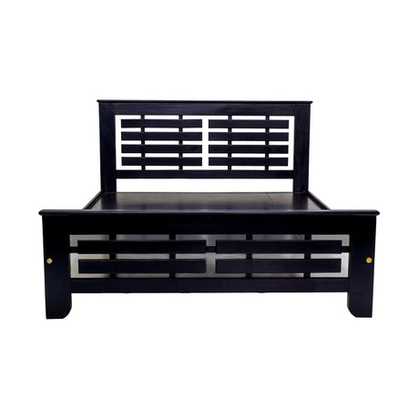 Settle Houston Elite Wooden Bed Queen Size - Dark Walnut Finish