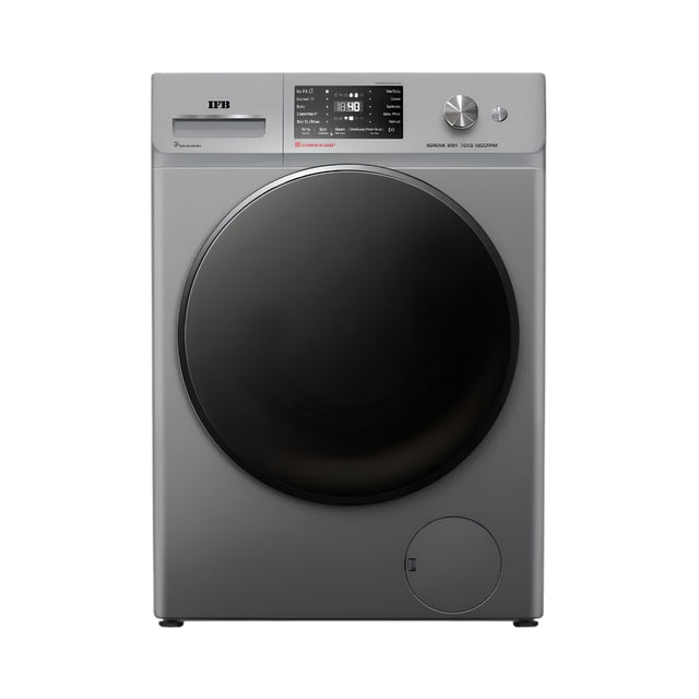IFBMSN7012KCMS FullyAutomaticFrontLoadWashingMachine7Kg-MetallicSilver_FrontView_1