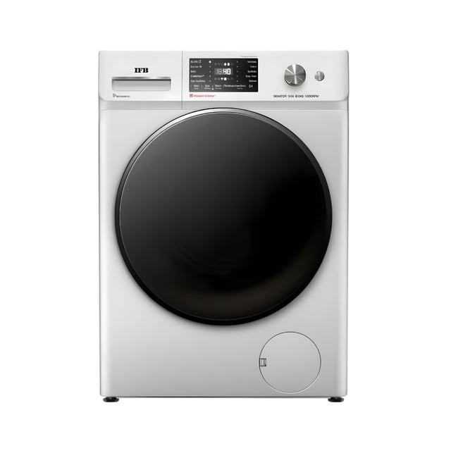 IFBSXN8012KCMS FullyAutomaticFrontLoadWashingMachine8kg-RichSilver_FrontView_1