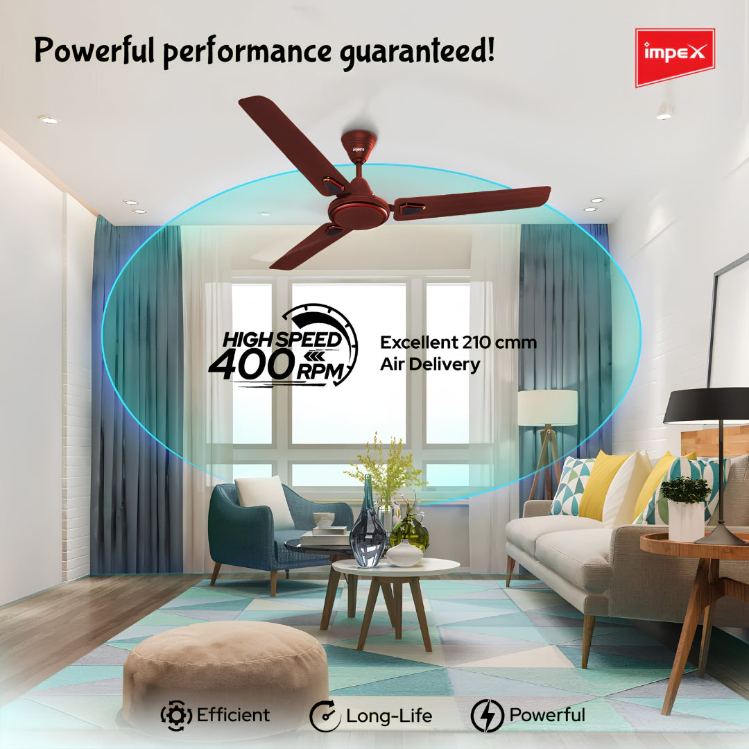 IMPEX Ceiling Fan (WHIZSTAR MATTE BROWN) -FG21613