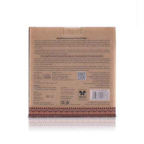 IRIS INB FH635 Amogha Backflow Incense Holder - Black