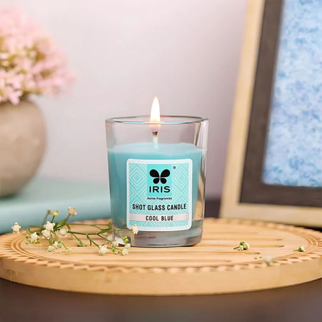 IRIS INAC8005CB Shot Glass Scented Candle - Cool Blue