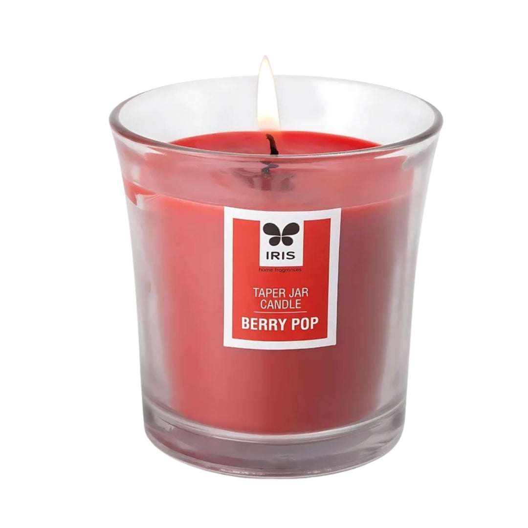 IRIS INAC8008BP Taper Jar Candle - Berry Pop