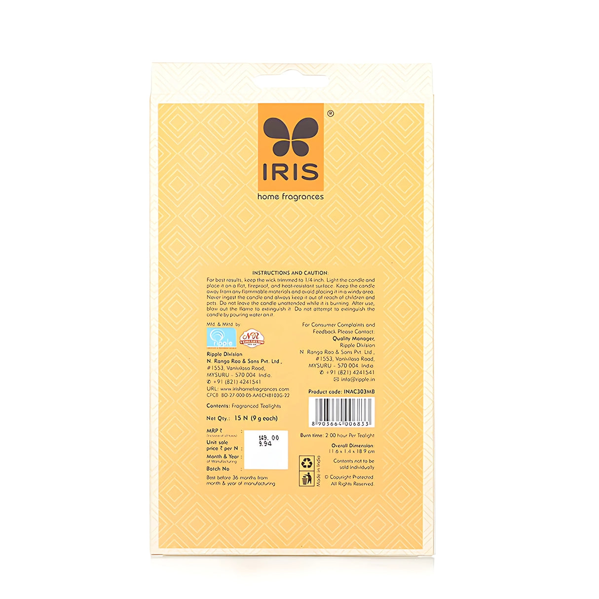 IRIS 15 Pack Fragranced Tealights - Mango Sorbet_2