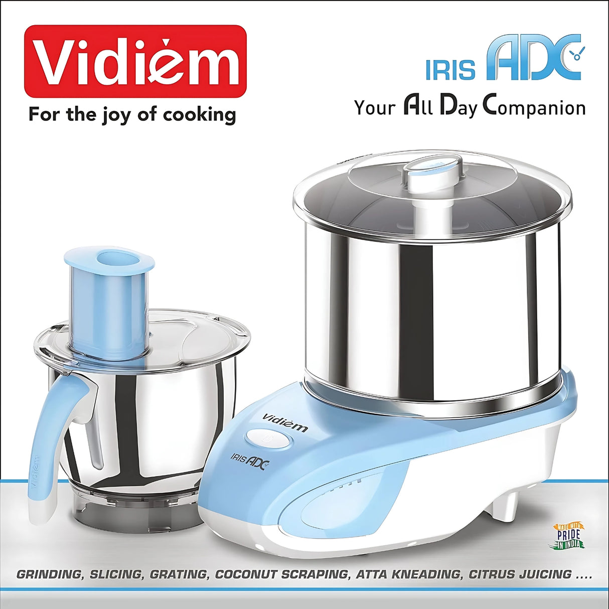 Vidiem IRIS ADC ST 2 L Wet Grinder  - White and Blue