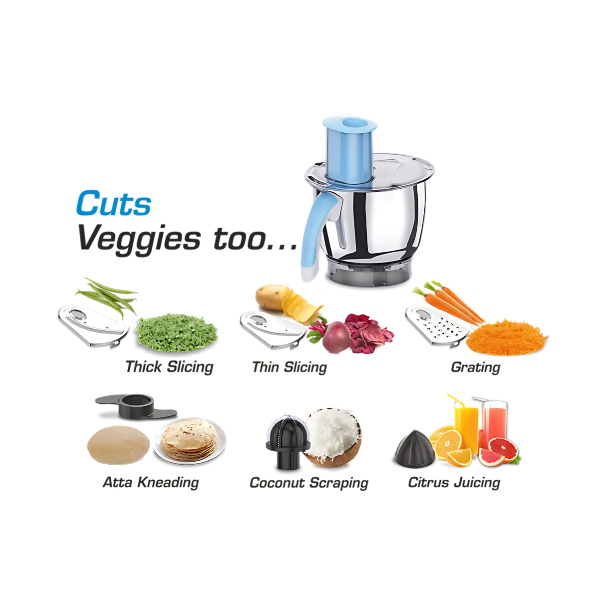 Vidiem IRIS ADC ST 2 L Wet Grinder  - White and Blue