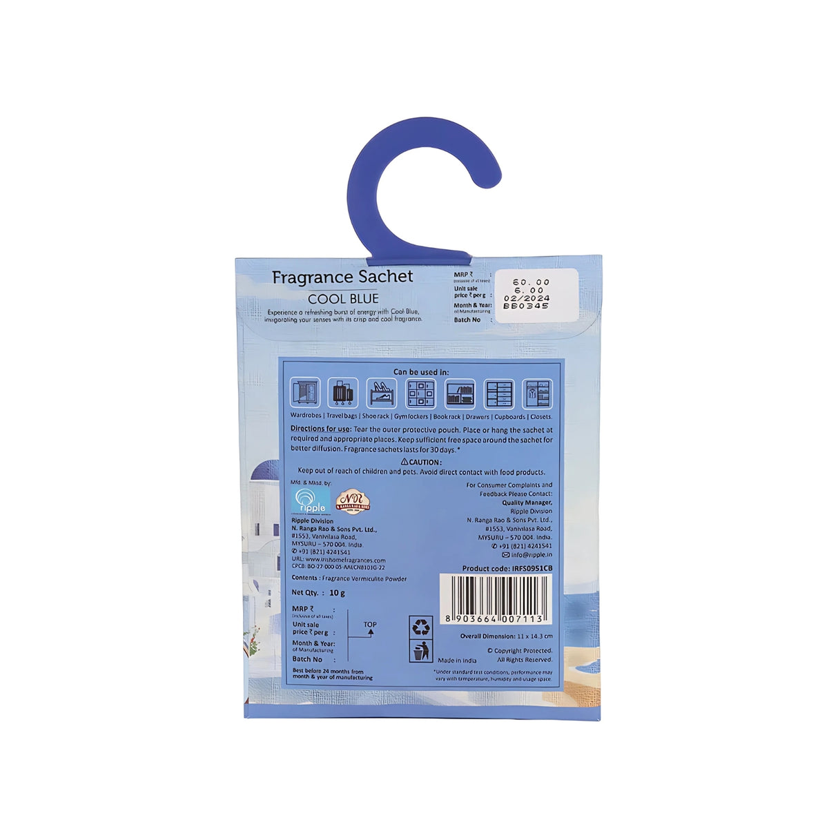 IRIS  Fragrance Sachet - Cool Blue