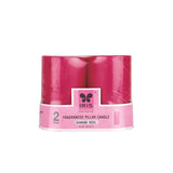 IRIS Set of 2 Fragranced Pillar Candles - Damask Rose