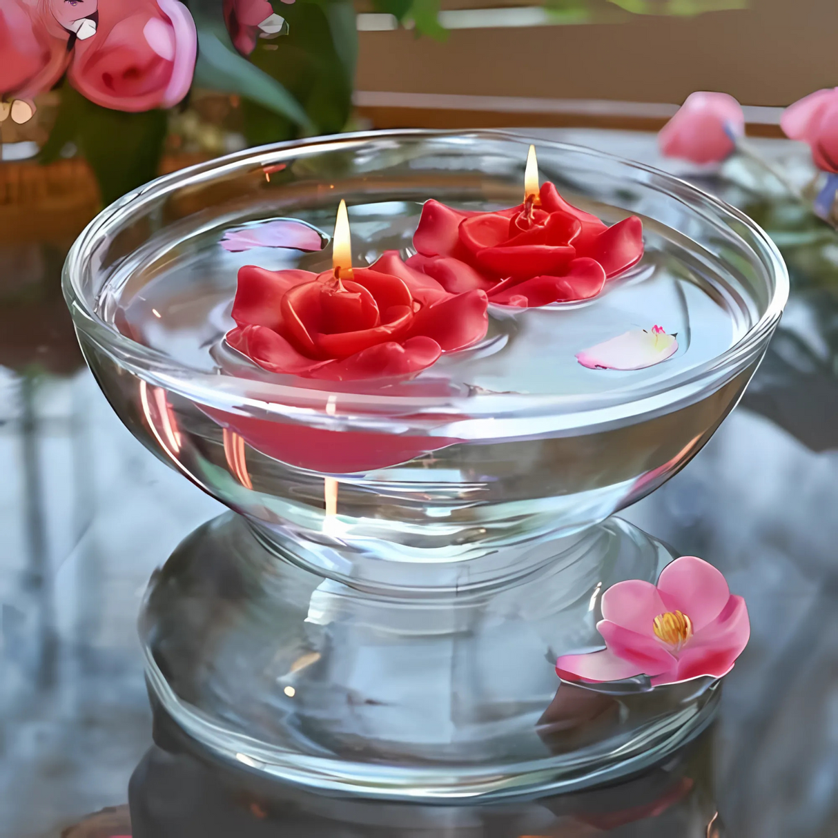 IRIS Floating Candles - Damask Rose