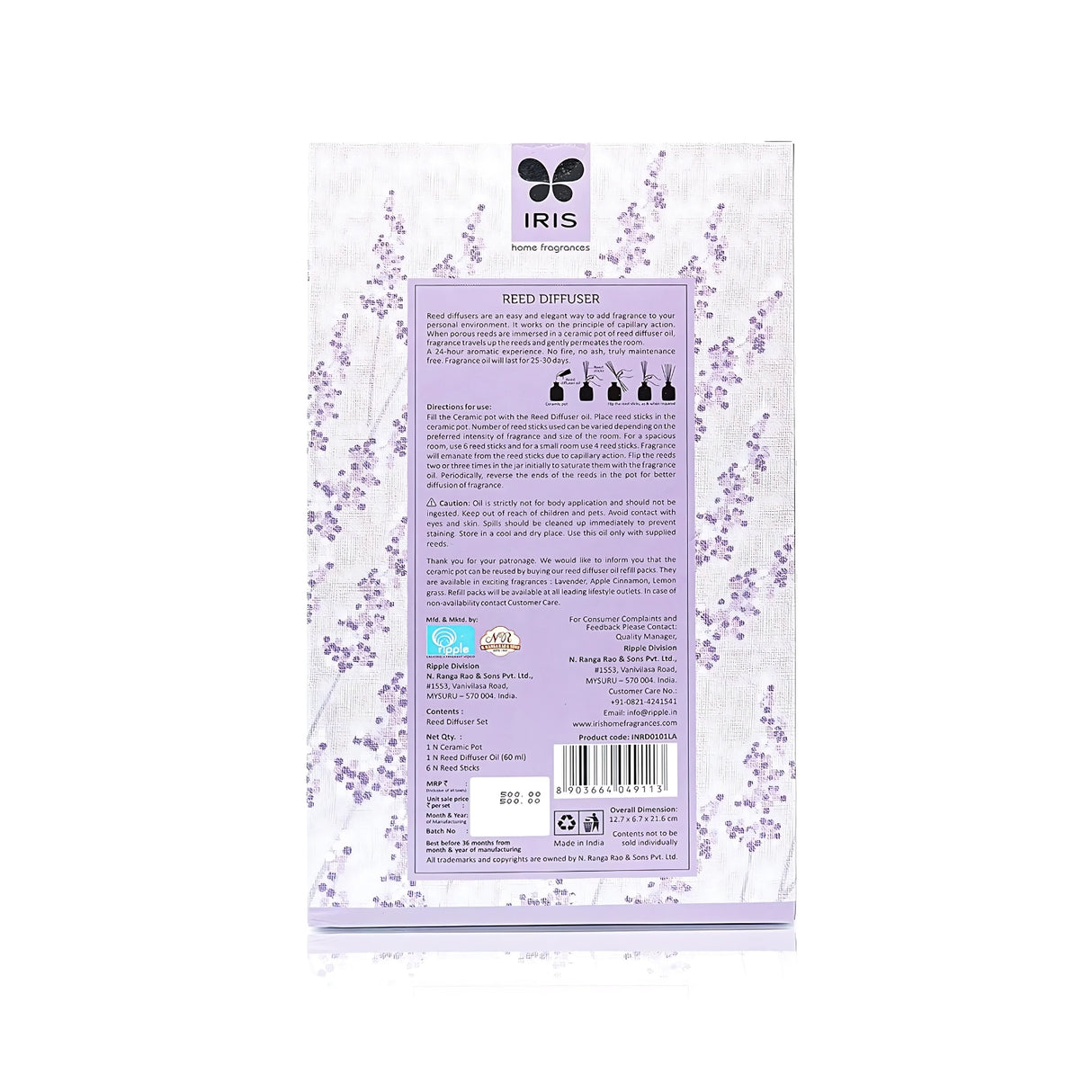 IRIS Reed Diffuser Set -  Lavender
