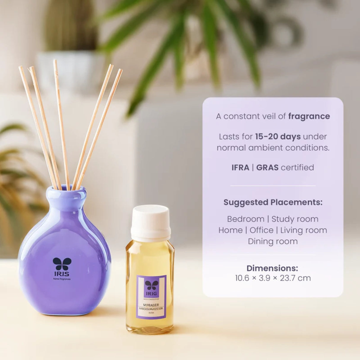 IRIS Reed Diffuser Set -  Lavender