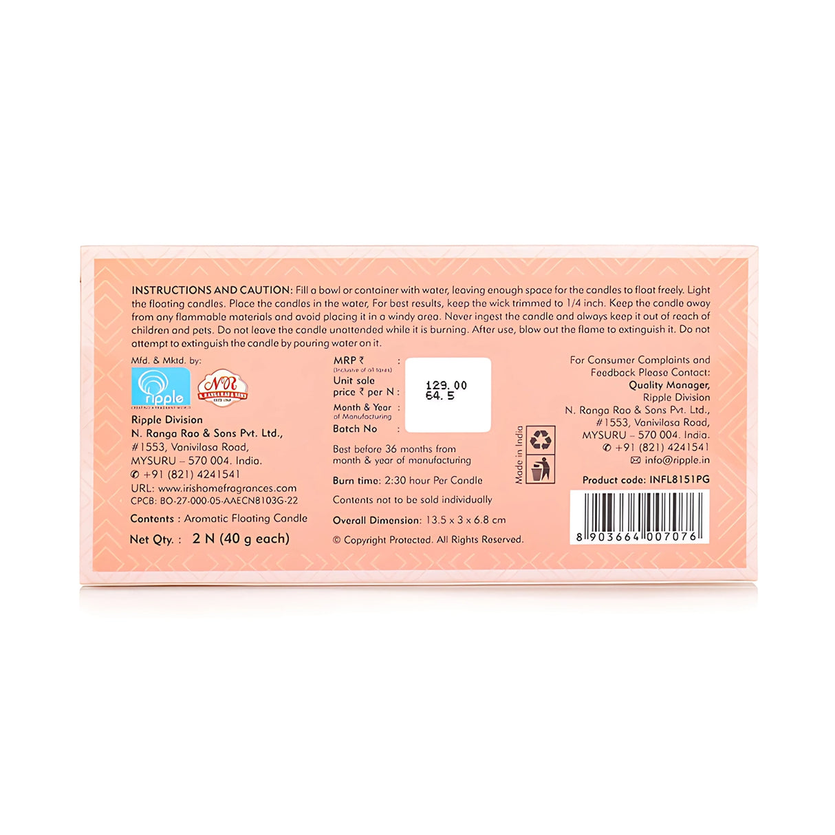 IRIS Floating Candles - Peach Pomegranate