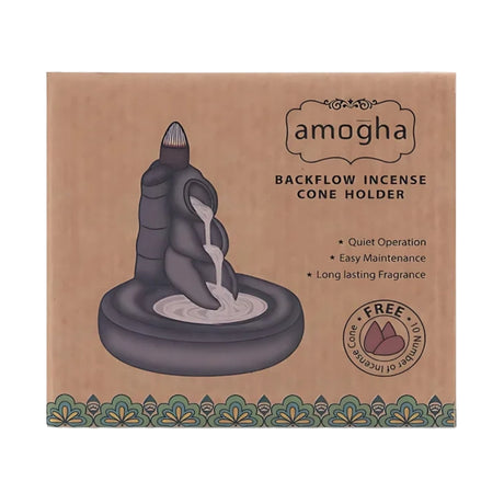 IRIS Amogha BackflowI ncense Holder INBFH636-Black_Front