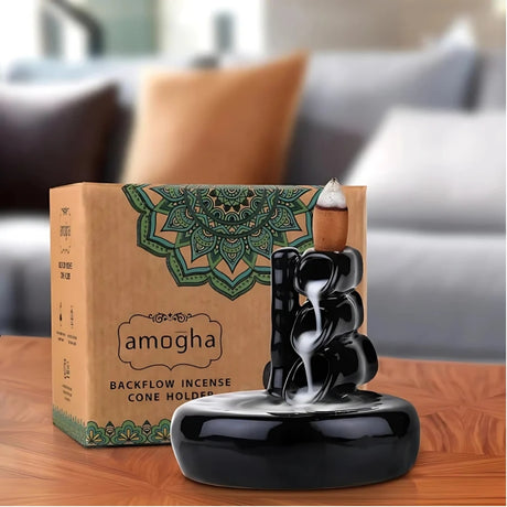 IRIS Amogha Backflow Incense Holder INBFH636-Black_Isometric1