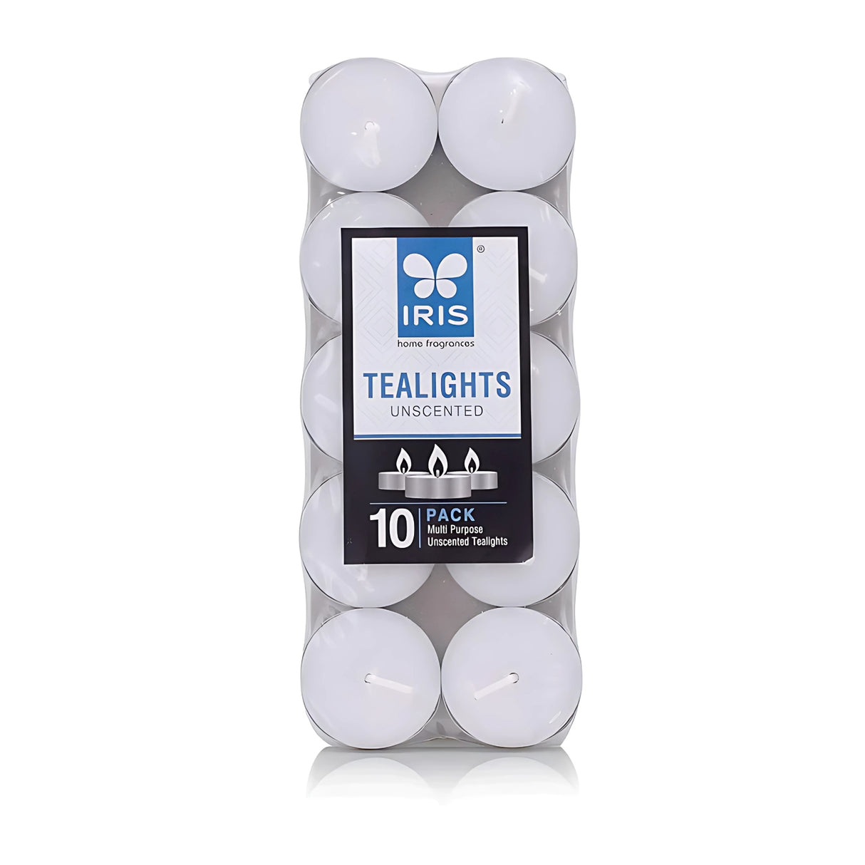 IRIS Pack of 10 Unscented Tea lights - White_1